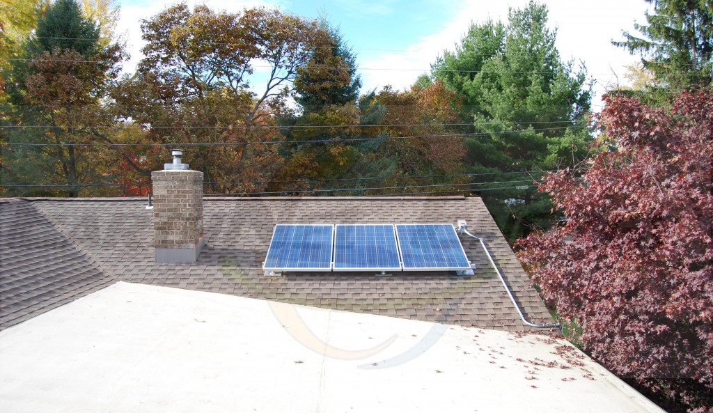 3 Asphalt Shingle Mounted Solar PV Panels