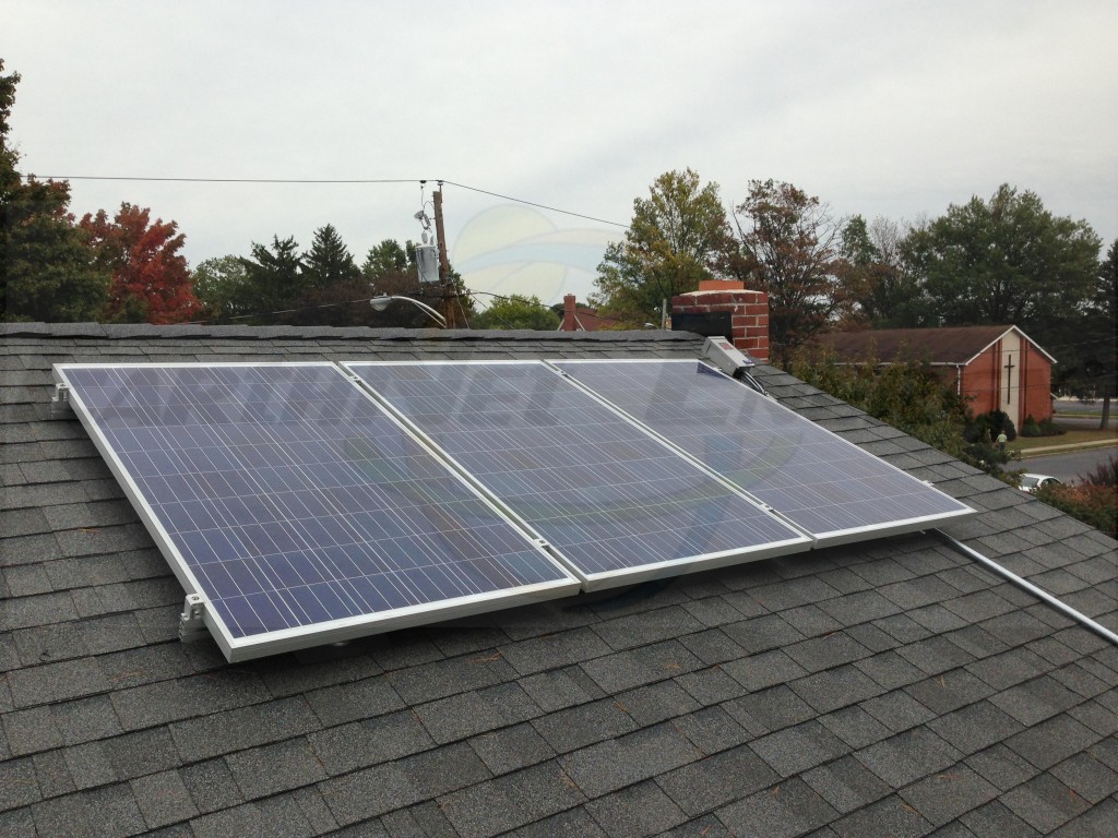 3 Asphalt Shingle Mounted Solar PV Panels